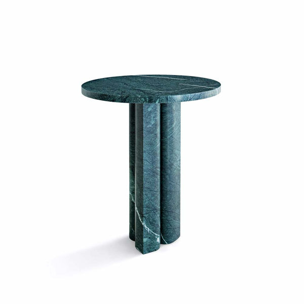 Love me, Love me not' Side Table Verde Alpi Marble Salvatori by COLLECTIONAL DUBAI