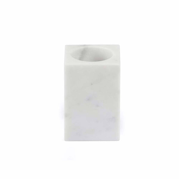 Fontane Bianche Toothbrush Tumbler White Carrara Marble Salvatori by COLLECTIONAL DUBAI