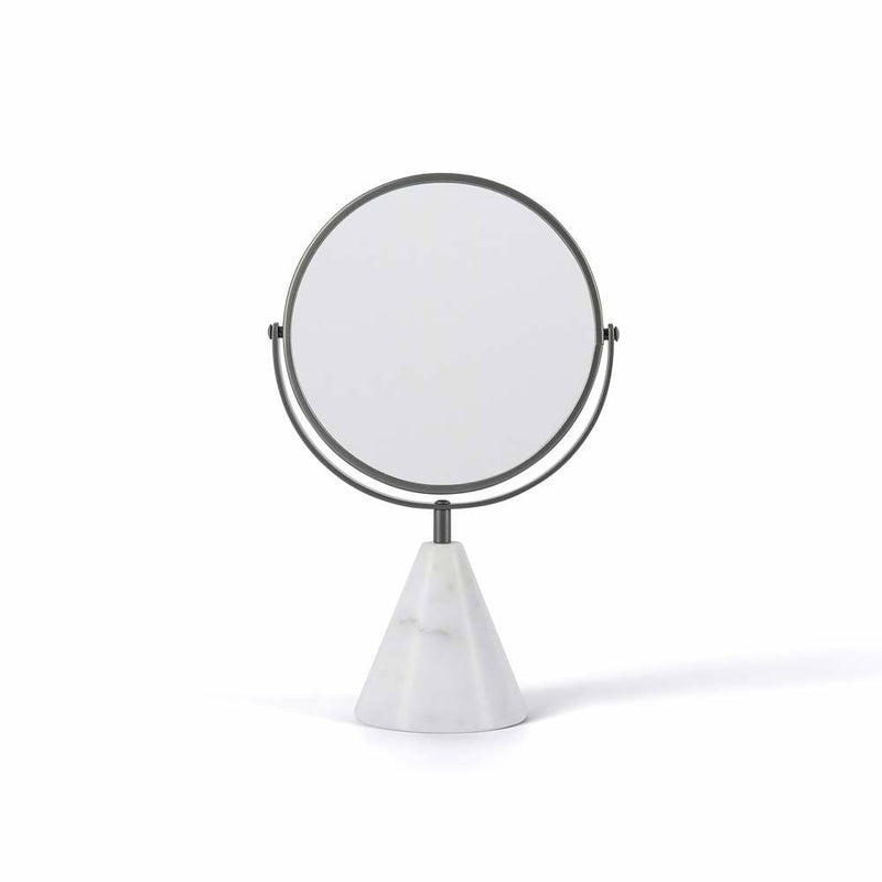 Fontane Bianche Table Mirror | Mirror | Bianco Carrara Marble Base