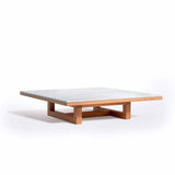 Span | Coffee Table | Bianco Carrara Marble |  Cherry Wood