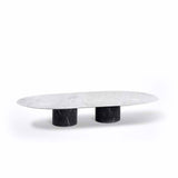Proiezioni Oval | Coffee Table without inlay | White Marble | Black Marble