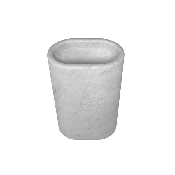Balnea Freestanding Oval Washbasin White Carrara Marble Salvatori by COLLECTIONAL DUBAI