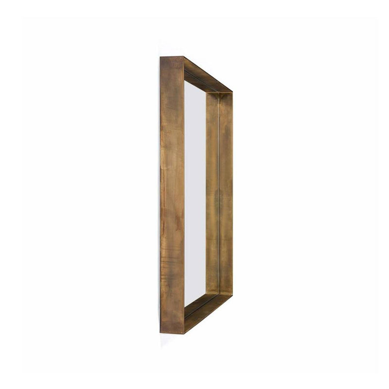 Quadro Square | Mirror | Burnished Brass Frame