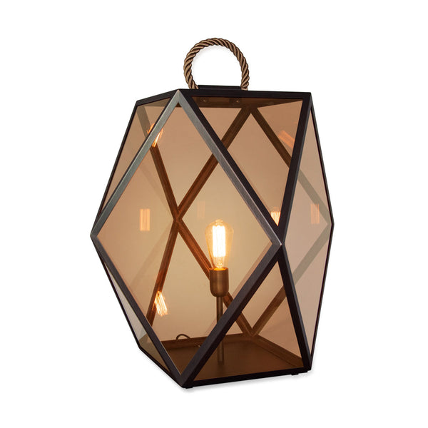Muse Medium Lantern Satin Bronze Amber Acrylic Floor Light by Collectional Dubai