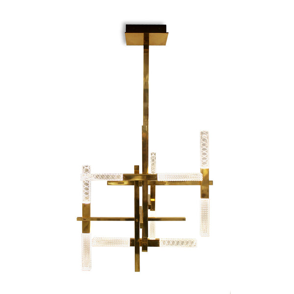 Mikado SO Brass Crystal Engraved Suspension Light by Collectional Dubai