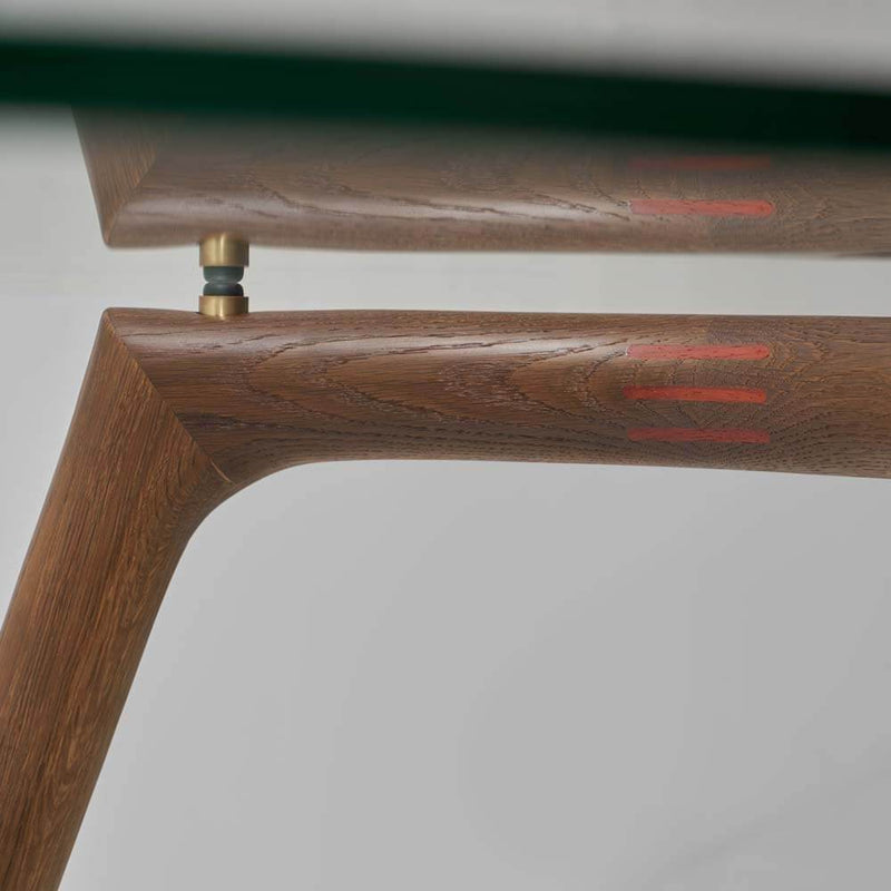 Assembly | Rectangular Table | Glass Top, Fumed Oak Legs