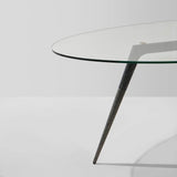 Assembly Oval | Dining Table | Glass Top, Cerused Oak Legs