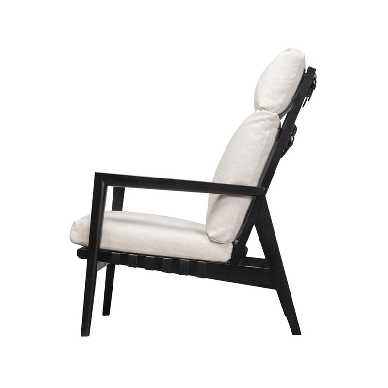 Blava | High Back Easy Chair | Black oak | White