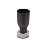 Brindisi Small | Vase | Bronze Structure, Light Grey Leather Base