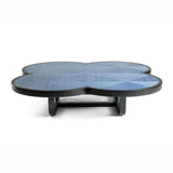 Caryllon Low Table | Coffee Table | Black Lacquered, Blue Inlaid Top