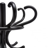 Coat Rack Bench | Hanger | Black Lacquered, Woven Cane Seat