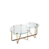 Connection | Coffee Table Double | Glass | Brass