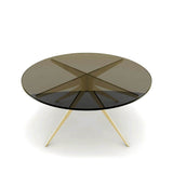 Dean | Round Coffee Table | Smoked Glass | Brass