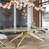 Dean | Oval Dining Table | Stattuario White |  Brass