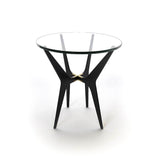 Dean | Round Side Table | Transparent Glass | Black