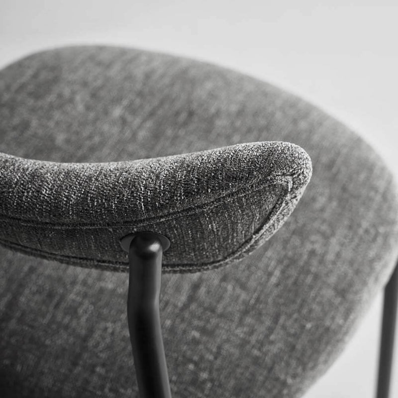 Dragonfly | Dining Chair | Upholstered Grey Tweed, Black Steel