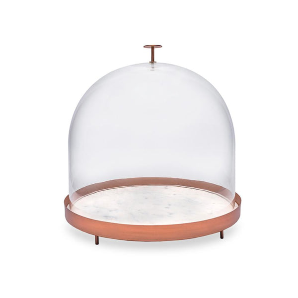 New Moon Large Bell and Tray Clear Copper Carrara by COLLECTIONAL DUBAI