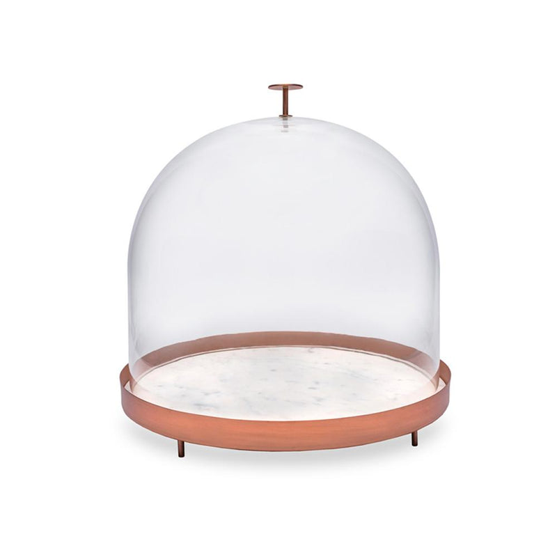 New Moon | Large Bell and Tray | Clear | Copper | Carrara