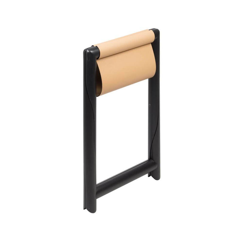 Elica | Low Stool | Cappuccino Leather Seat, Wenge Wood Frame