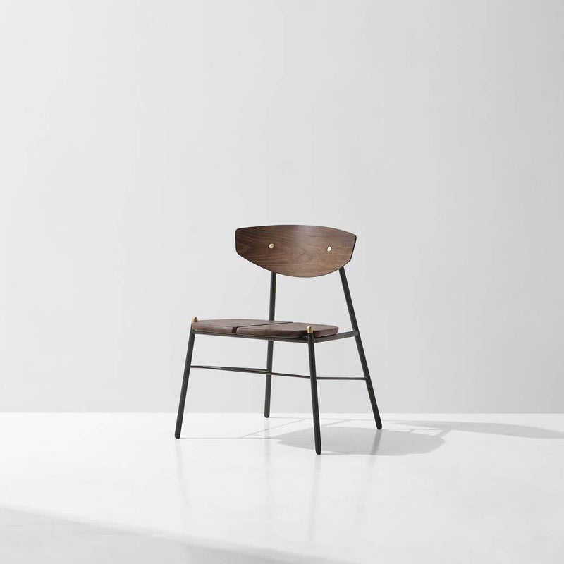 Kink | Dining Chair | Smoked Oak Seat, Steel Structute