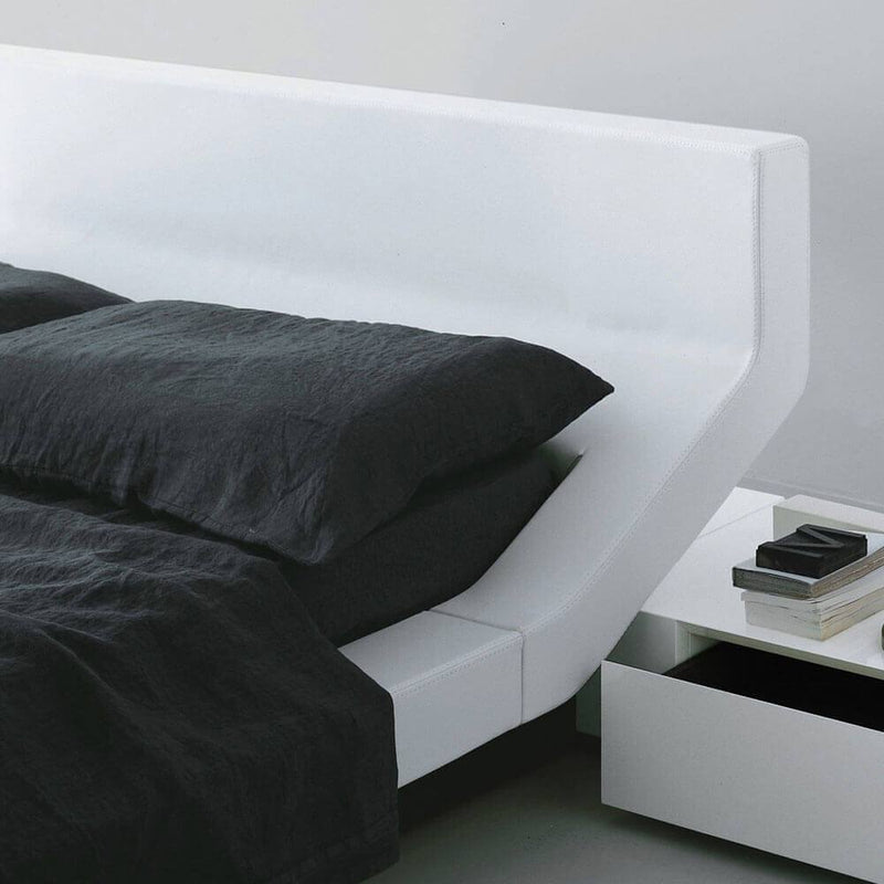 Lipla | Bed | White Leather Upholstery