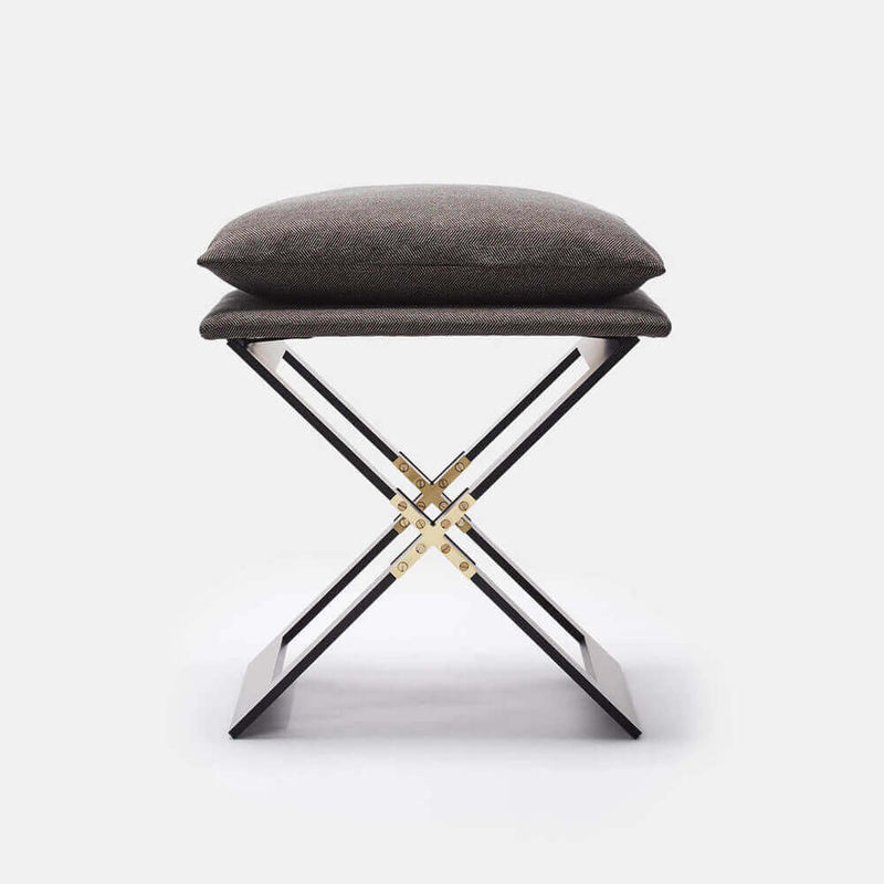 Marx | Low Stool | Charcoal Grey | Black | Brass