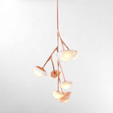 Myriad Tall Chandelier | Suspension | White Glass | Copper