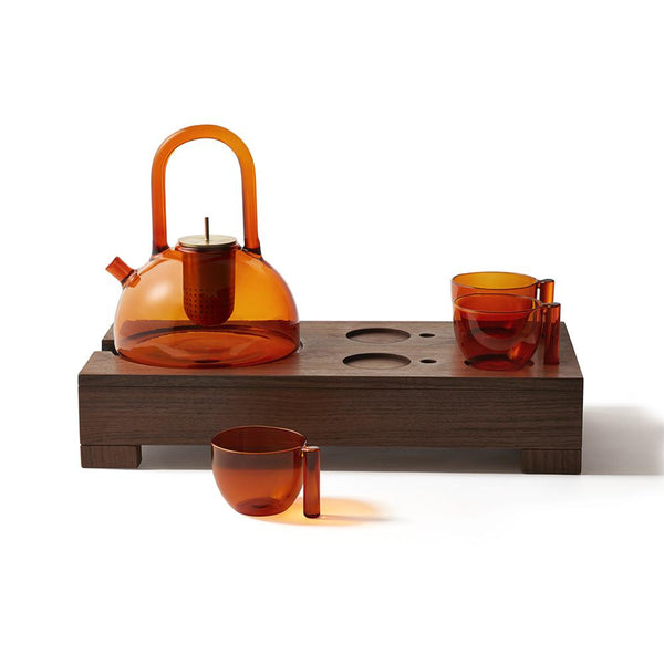 The Flame Tea set with tray Orange by COLLECTIONAL DUBAI