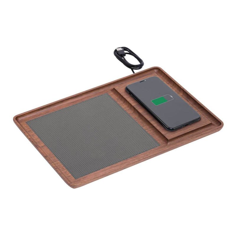 Next  Charging Station | Room Accessory | Slate Leather, Walnut Base