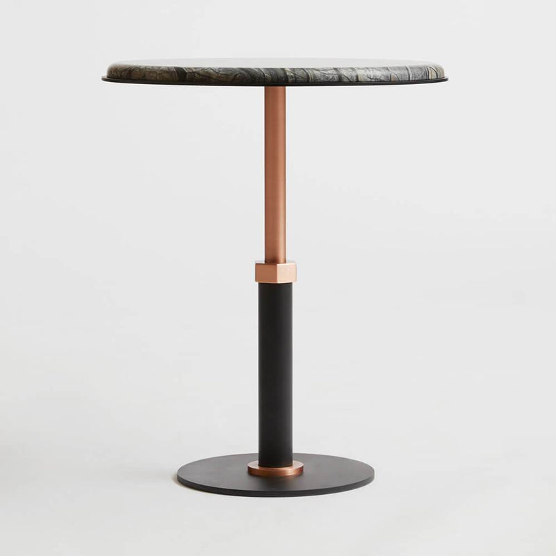 Pedestal | Round Occasional Table | Silver Wave | Black | Copper