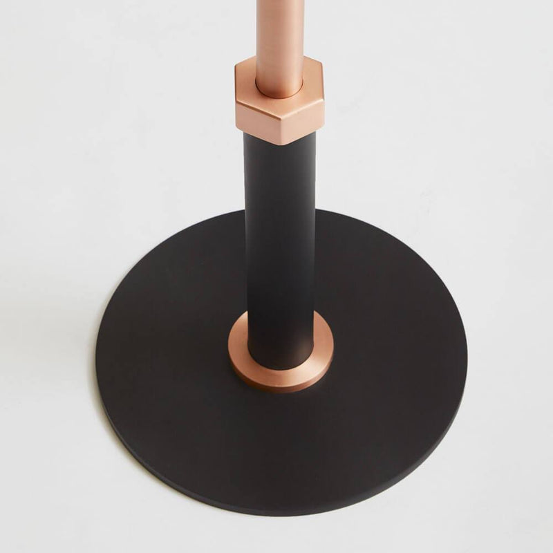 Pedestal | Round Occasional Table | Silver Wave | Black | Copper
