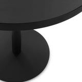 Porto Round | Dining Table | Black Laminated Top, Black Painted Base