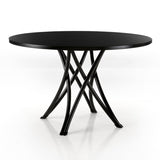 Rehbeintisch 120 | Dining Table | Veneered Top, Black Lacquered Base