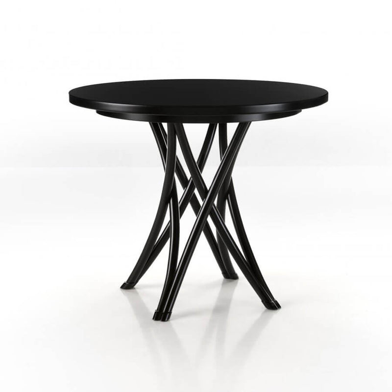Rehbeintisch 90 | Dining Table | Veneered Top, Black Lacquered Base
