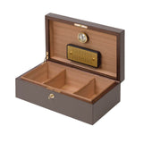 Santiago Large Humidor | Smoking Accessory | Smoke Leather Cover, Walnut Structure