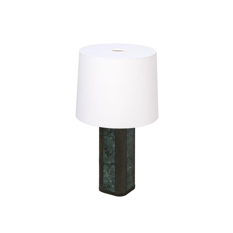 Solferino Small | Table Lamp | Musk Leather, Green Guatemala Marble