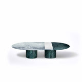 Proiezioni Oval | Coffee Table with inlay | Green Marble