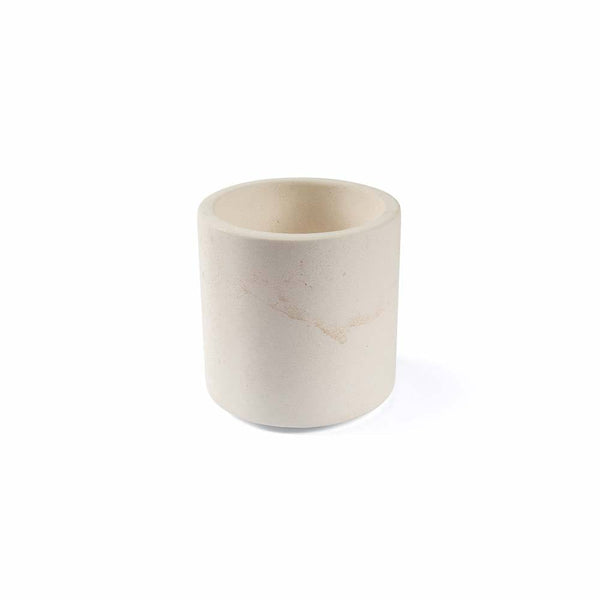 Pietra L11 Candle Holder Crema d'Orcia Marble Salvatori by COLLECTIONAL DUBAI