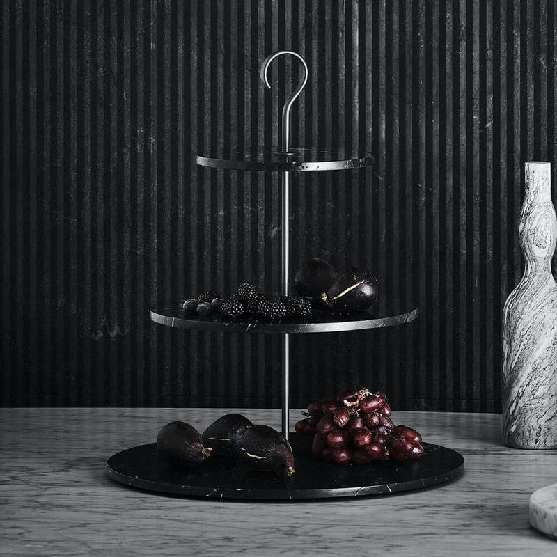 Pietra L12 | Cake Stand | Black Marquinia Marble