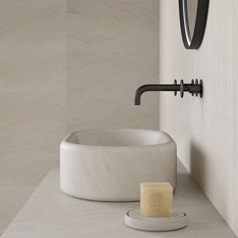 Balnea Oval Countertop | Washbasin | Crema d'Orcia Marble