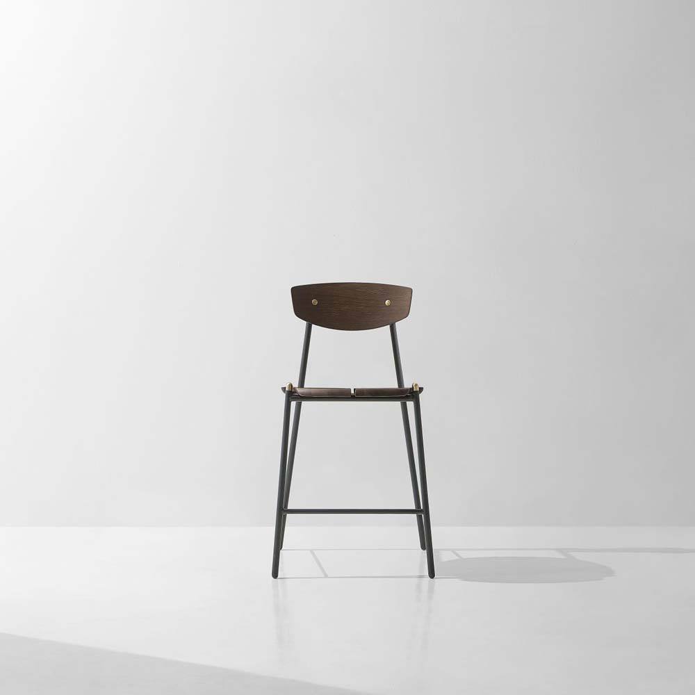 Kink | Counter Stool | Smoked Oak, Black Steel