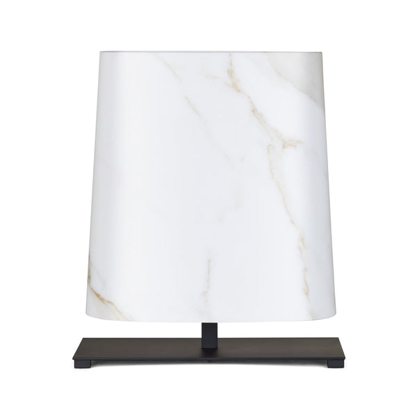 Ovale TA Satin Bronze White Marble Fabric Table Light by Collectional Dubai