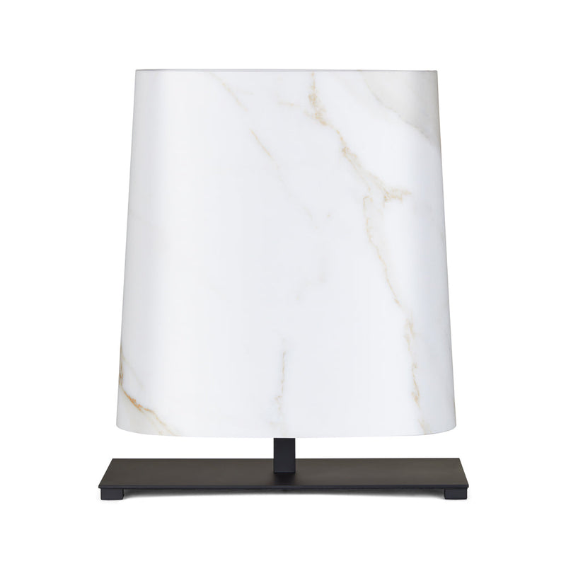 Ovale TA | Table Light | Satin Bronze | White Marble Fabric
