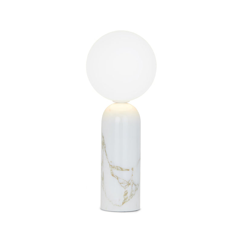 Emma TA | Table Light | White Marble | Opal White Globe