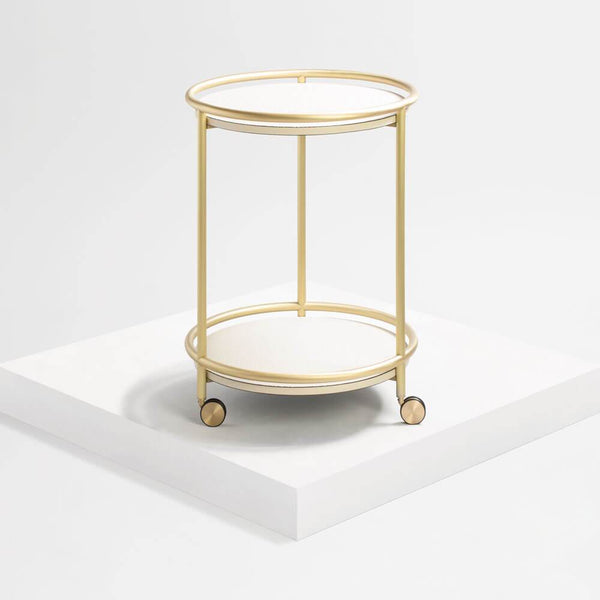 Arcade Small Round Serving Cart by COLLECTIONAL DUBAI