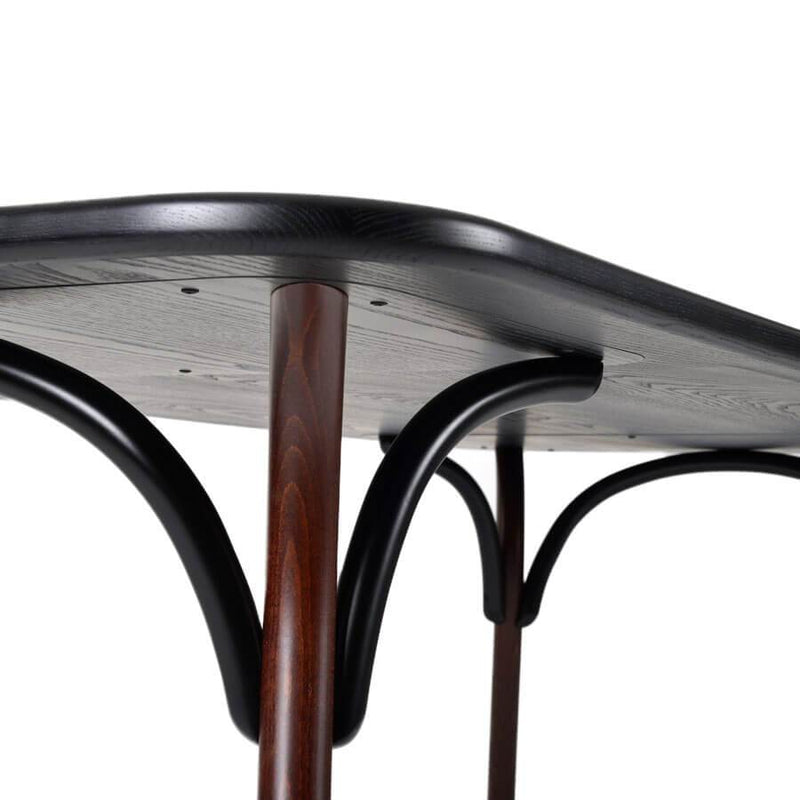 Arch | Dining Table | Black Lacquered, Stained Dark Walnut
