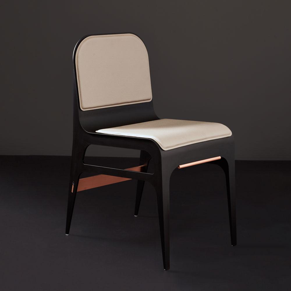 Bardot | Chair | Nude Pink | Black | Copper