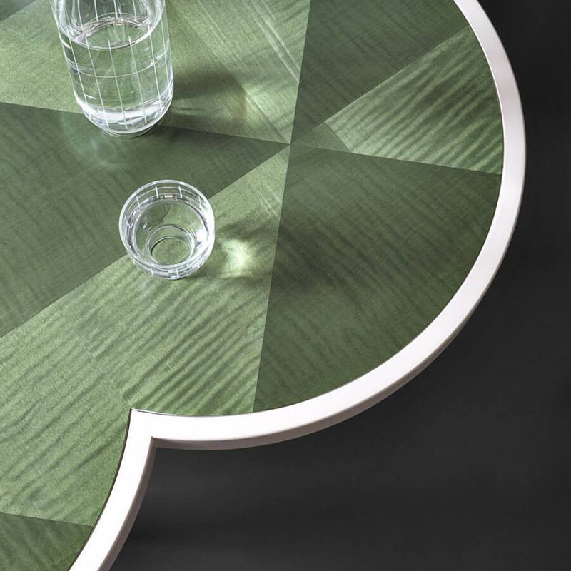 Caryllon | Coffee Table | Beech, Green Inlaid Top