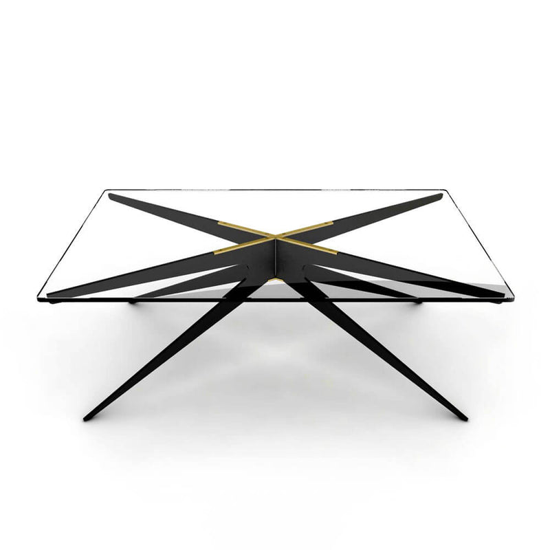 Dean | Rectangular Coffee Table | Transparent Glass | Black