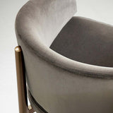 Frank | Chair | Grey Upholstery, Brass Legs